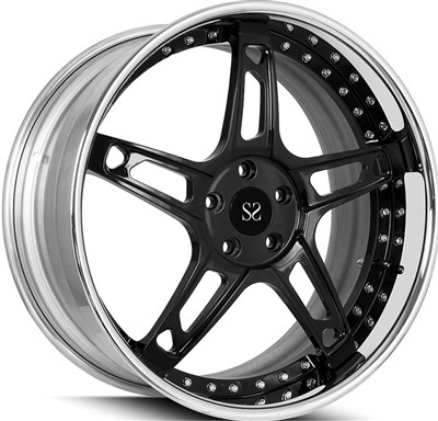 18x8.5 اور 18x9.5 حسب ضرورت 2-PC جعلی رمز گلوس بلیک ڈسک اور پالش ہونٹ برائے 2...